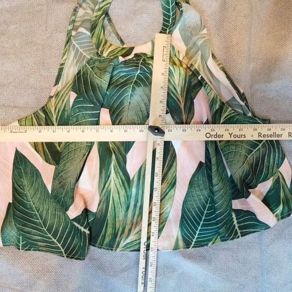 Show Me Your Mumu Womens Tank Top Halter Blouse Large Crop Pink Hawaiian Print - Picture 9 of 11
